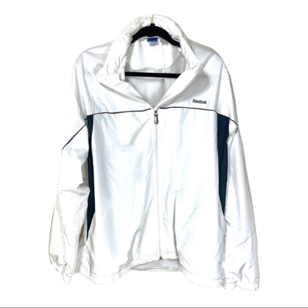 Reebok black and white windbreaker jacket size XL